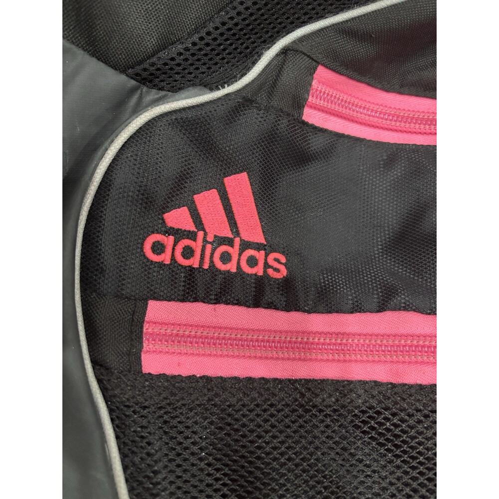 Adidas Black/Hot Pink Drawstring Gym Sack Backpack 15L 3 Pockets Zip Sporty - Picture 16 of 16